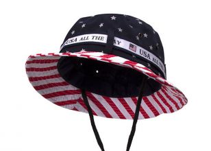 American Flag Bucket Hat With String Custom USA Boonie Bucket Hat