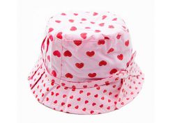 Girls Bucket Hat Custom Pink Printed Bucket Hat with Adjustable Head Strap