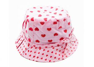 Girls Bucket Hat Custom Pink Printed Bucket Hat with Adjustable Head Strap