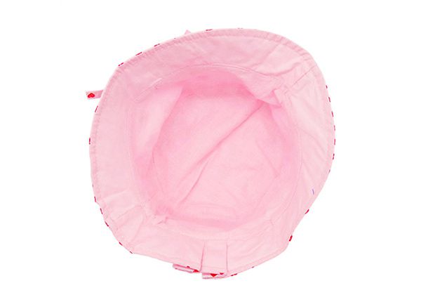 Inside of Pink Printed Bucket Hat with Adjustable Head Strap For Girls