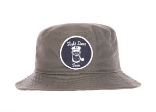 Khaki Bucket Hat Wide Brim Bucket Hat with String & a Patch Logo