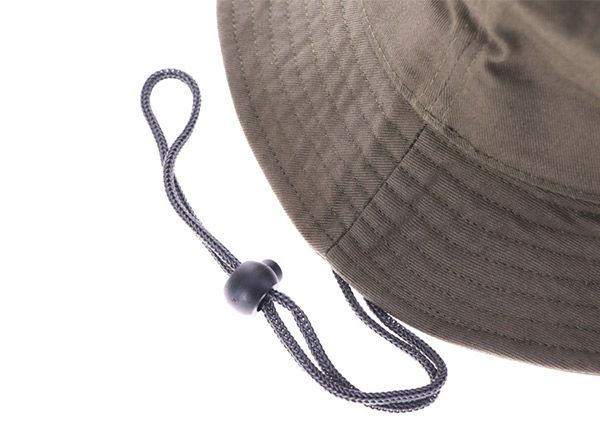 String of Khaki Bucket Hat with a Patch Logo