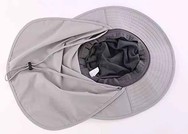 Inside of Visor Bucket Hat with Neck and Face Shield