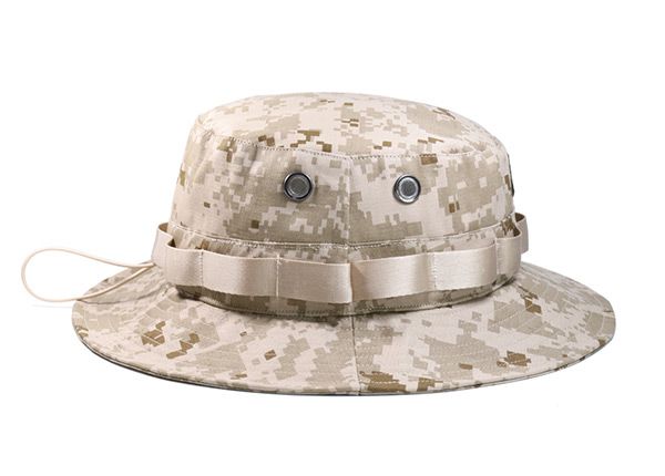 Side of Desert Camo Bucket Hat with Head Strap