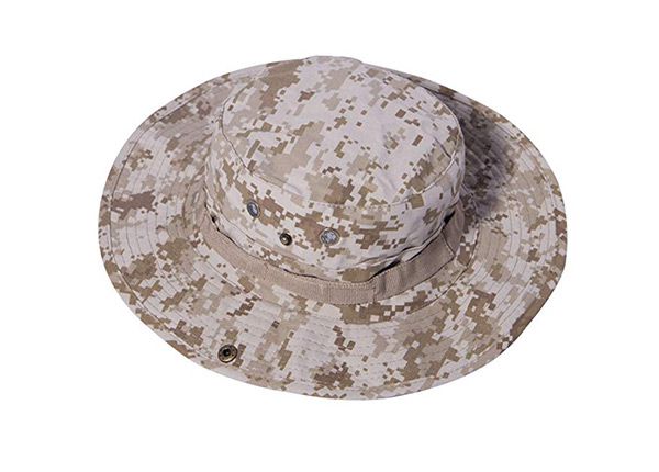 Front of Custom Digital Camo Bucket Hat with String