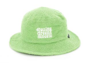 Green Fleece Bucket Hat Winter Fluffy Terry Towelling Bucket Hat