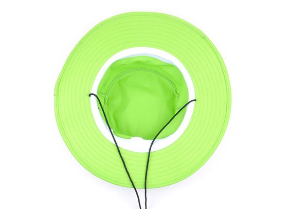 Inside of Neon Green Bucket Hat with String