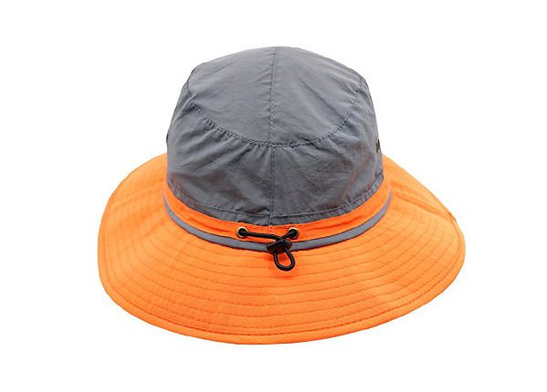 Overview of Wide Brim Blank Nylon Bucket Hat With String