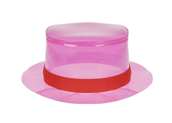 PVC Bucket Hat Custom Red Transparent PVC Waterproof Rain Bucket Hat