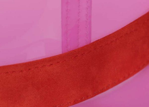Detail of Red Transparent PVC Waterproof Rain Bucket Hat