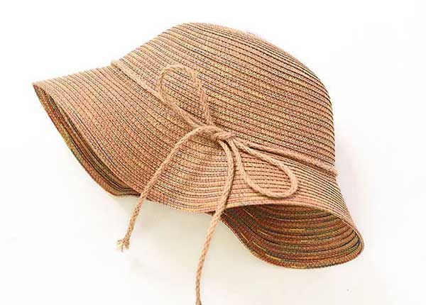 Side of Raffia Straw Bucket Hat