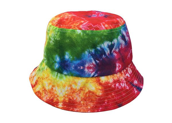 Overview of Colorful Rainbow Tie Dye Bucket Hat