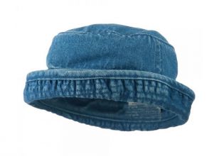 Roll Up Bucket Hat Classic Blue Cotton Twill Roll Up Hat For Wholesale