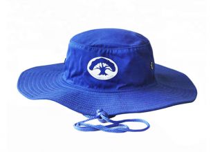 Royal Blue Bucket Hat Custom Wide Brim Blue Sun Hat with String