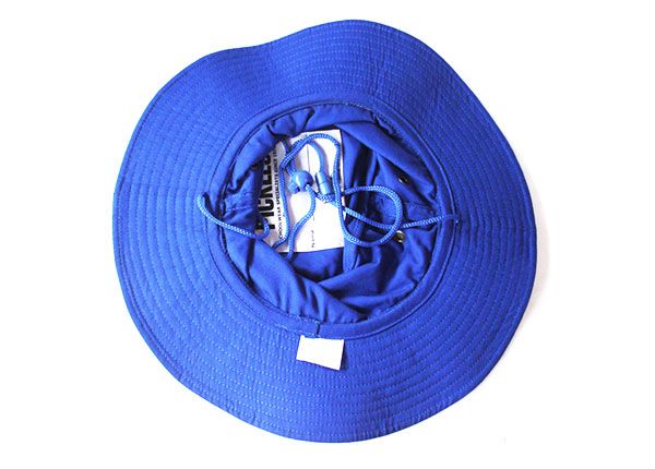 Inside of Wide Brim Royal Blue Bucket Hat With String