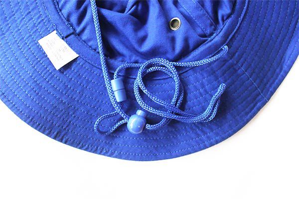 String of Wide Brim Royal Blue Bucket Hat With String