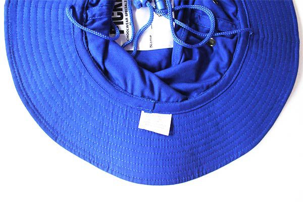 Brim of Wide Brim Royal Blue Bucket Hat With String