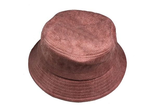 Slant of Mens Blank Brown Faux Suede Bucket Hat