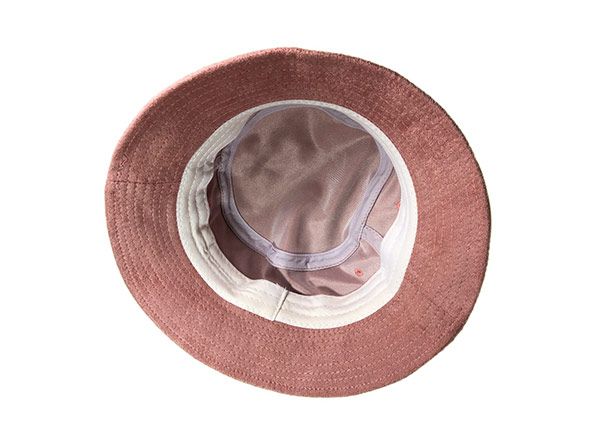 Inside of Mens Blank Brown Faux Suede Bucket Hat