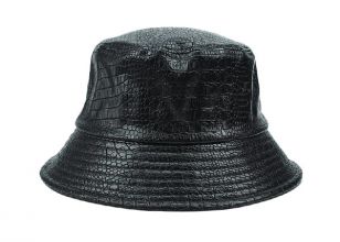 Waterproof Bucket Hat Black Blank Leather Rain Bucket Hat For Mens and Womens