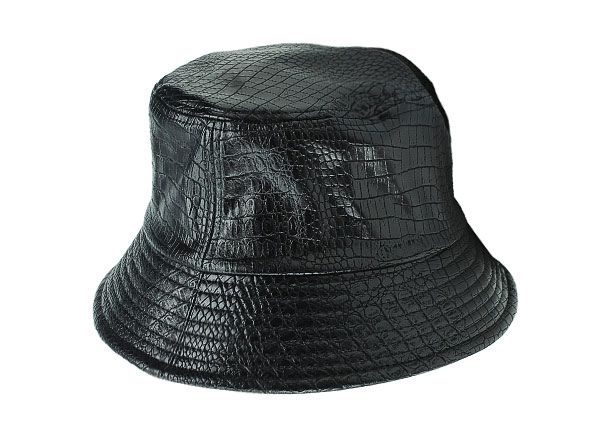 Side of Black Blank Waterproof Bucket Hat