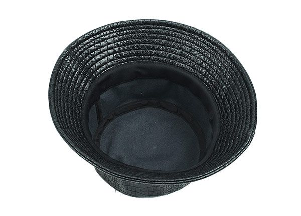 Inside of Black Blank Waterproof Bucket Hat