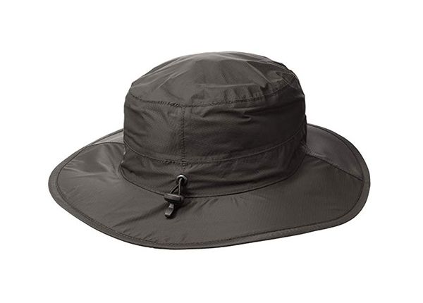 Side of Mens Black Waterproof Wide Brim Bucket Hat With String 