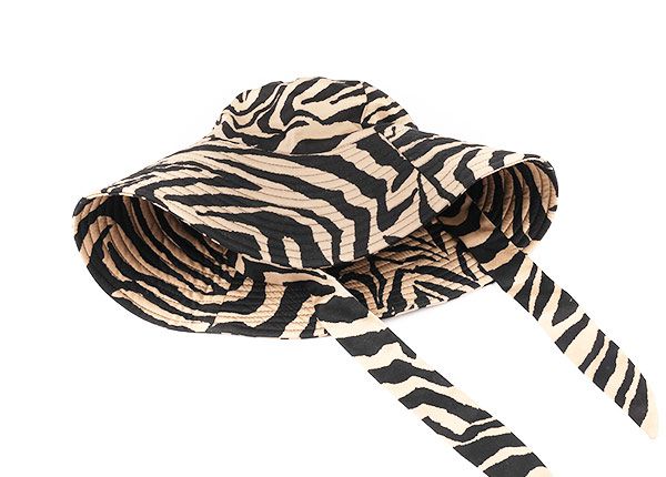 Side of Wide Brim Zebra Print Bucket Hat