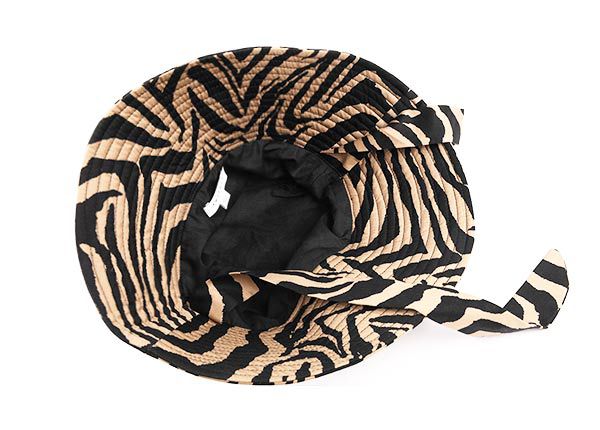 Inside of Wide Brim Zebra Print Bucket Hat
