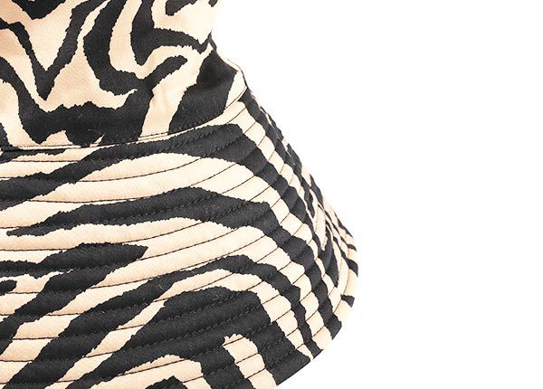 Brim of Wide Brim Zebra Print Bucket Hat
