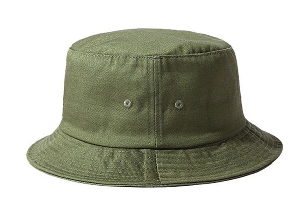 Side of Blank Cotton Olive Green Bucket Hat