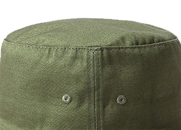 Top of Blank Cotton Olive Green Bucket Hat