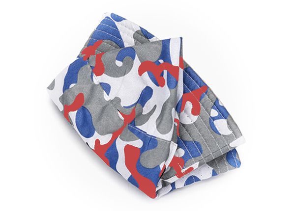 Foldable Red White and Blue Camo Short Brim Bucket Hat