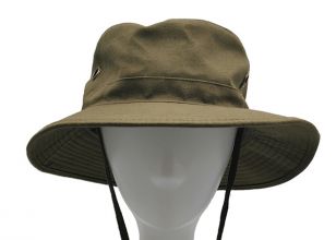 Army Green Canvas Bucket Hat With Strap Blank Canvas Fishing Hat For Men or Women