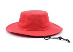 Wide Brim Blank Red Bucket Hat With String For Men or Women