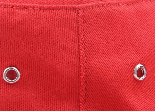 Stitching of Wide Brim Blank Red Bucket Hat With String