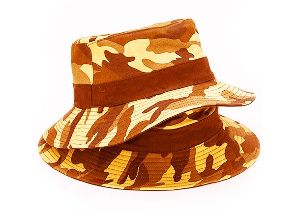 Overview of Blank Blaze Orange Camo Bucket Hat