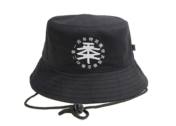 Plain Black Bucket Hat With String Supplier