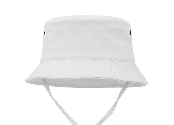 Front of Blank Plain Cotton White Bucket Hat