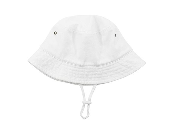 Foldable of Blank Plain Cotton White Bucket Hat