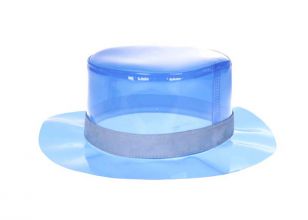 Blue Transparent Bucket Hat Blank Clear PVC Rain Bucket Hat For Sale