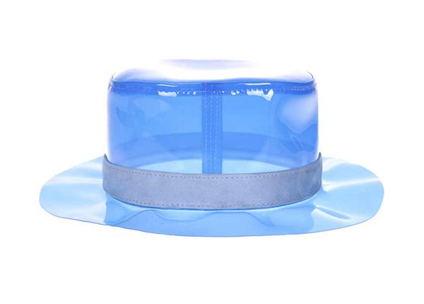 Side of Blank Blue PVC Transparent Bucket Hat