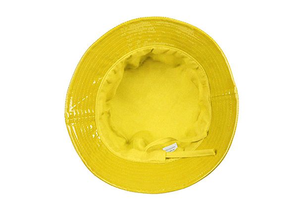 Inside of Blank Yellow Rain Bucket Hat