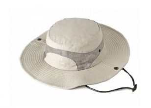 Vented Bucket Hat Khaki Ventilated Wide Brim Sun Hat For Women or Men