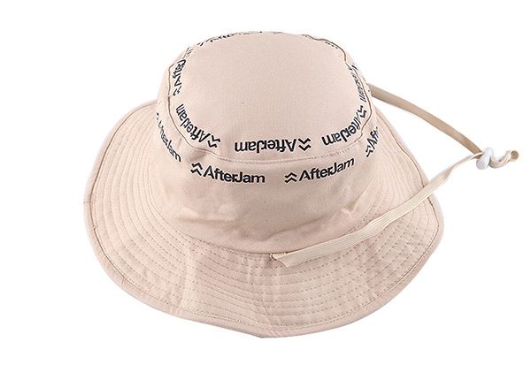 Reversible of Blank Cotton Beige Bucket Hat With String