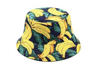 Fruit Print Bucket Hat Banana Pattern Cotton Bucket Hat For Men
