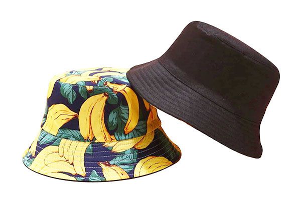 Reversible of Banana Pattern Printed Cotton Bucket Hat