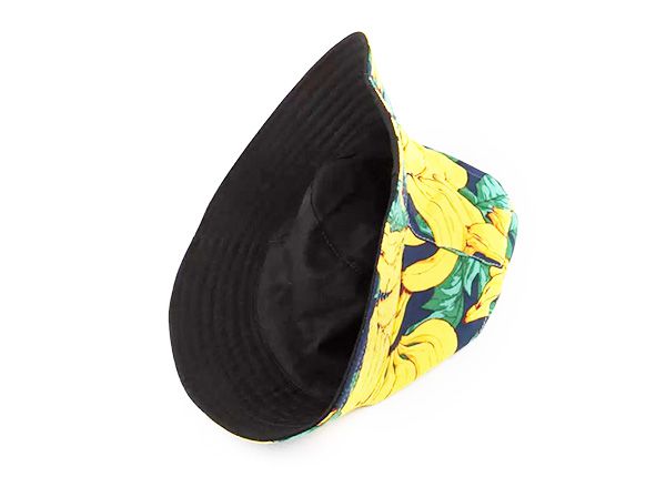 Inside of Banana Pattern Printed Cotton Bucket Hat