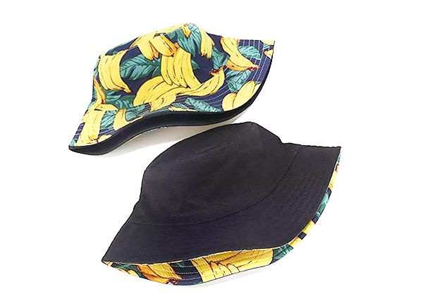 Foldable of Banana Pattern Printed Cotton Bucket Hat
