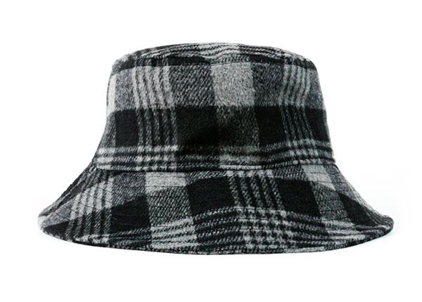 Back of Black and Grey Blank Wool Bucket Hat